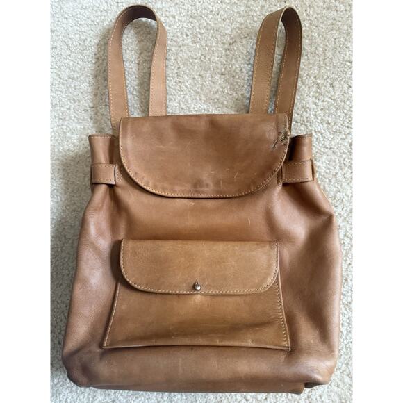 Noonday Collection Homesteader Convertible Backpack Tan Leather -Defect Area - Picture 12 of 15